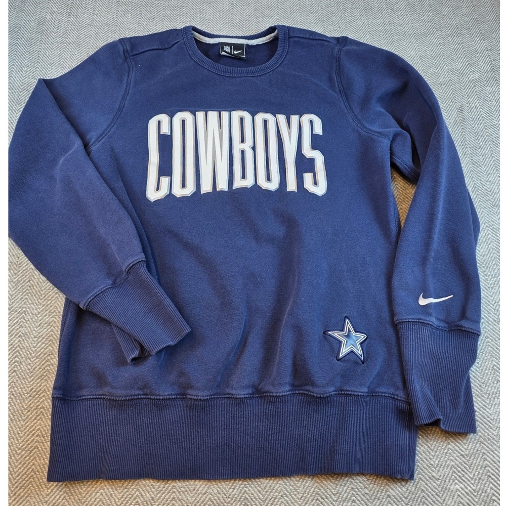 Nike NFL Dallas Cowboys Crewneck Sweatshirt Navy Blue Mens Large L